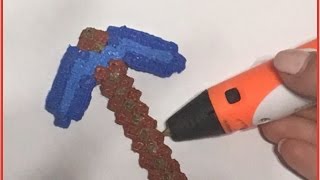 МАЙНКРАФТ КИРКА РИСУЮ 3D РУЧКОЙ / 3D PEN MINECRAFT DIY