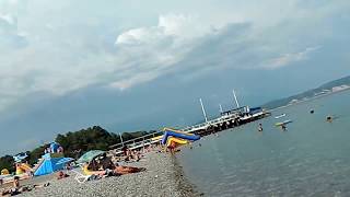 Абхазия 188 Пансионат Пицунда.Море прозрачное у пляжа корпуса Апсны.