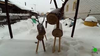 Олени из полена! Мастер-класс!