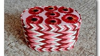 Плетение из бумаги в 3 трубочки  /  The weave of the paper 3 rolls