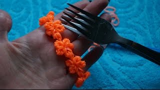 Браслет из резинок "Цветы"