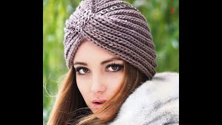 МОДНЫЕ ВЯЗАНЫЕ ШАПКИ ДЛЯ ЖЕНЩИН-за 30.Вязаные шапки-Cap Spokes model photo