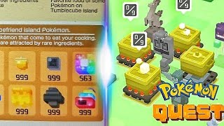 999 Mystical Shells In Pokemon Quest + 4 Gold Cooking Pots With Mystical Shells