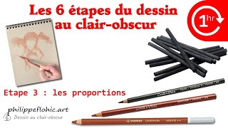 Les 6 étapes au clair-obscur : 3) Les proportions  (partie 2)