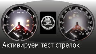 Тест стрелок. Подсветка стрелок, одометра и часов Octavia Tour