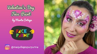 Valentine Princess Face Paint Design by Marta Ortega