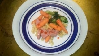 Ricecooker Easy Meals (REM): Spam & Rotini With Baby Carrots & Broccoli