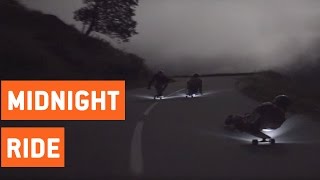 Downhill Longboarding Under Full Moon | Moonlight Ride