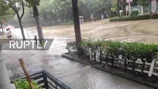 China: Typhoon In-Fa makes landfall in Ningbo flooding streets