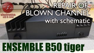 Solen / Ensemble B50 Tiger Amplifier Repair. One channel completely rebuilt, and schematic.