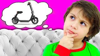 Кто БЫСТРЕЕ Папа или Камиль? Потратили ВСЕ ДЕНЬГИ Купили САМОКАТЫ! Видео для детей funny playtime