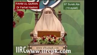 Urdu explanation of 87 Surah A'la by Dr Farhat Hashmi