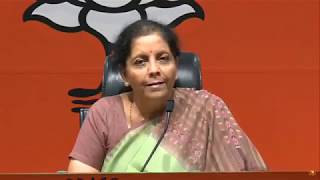 Press Conference by Smt. Nirmala Sitharaman at BJP Head Office, New Delhi.