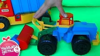 Рабочие машины: Игрушечная машинка для детей трактор погрузчик. TOY TRACTOR Loader. Машинки
