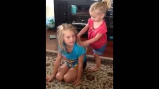 Piper riding Avery