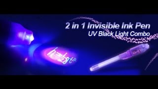 2 in 1 Invisible Ink Pen UV Black Light Combo $1.30