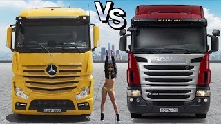 Войны грузовиков: Mercedes Actros 2017 vs Scania G450 2017
