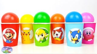 Balls Surprise Cups Sonic Mario Yokai Watch Pokemon Zelda Gamer Surprise Egg and Toy Collector SETC