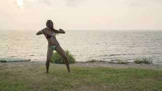 Mademoiselle Bikini's model dancing