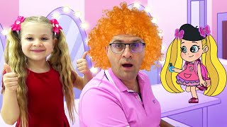 Diana dan Roma Belajar tentang Warna dengan Kartun Makeover!