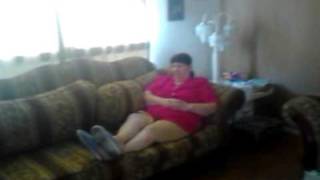 Mom bobbing her head sleeping