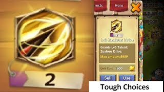 JT's Main Zealous Drive New Talent Where To Place Castle Clash