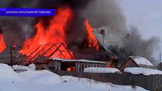 Сводка Пожар в д Столбово, съемка с коптера Место происшествия 22 03 2018