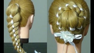 Прическа на 1 сентября / Four strand rope braid