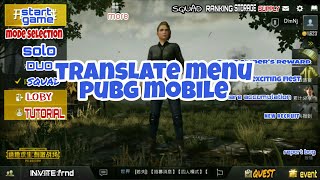 PUBG MOBILE (ANDROID AND IOS) - TRANSLATE MENU AND SETTING IN ENGLISH