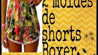 2 Modelagem de Shorts Boxer. Transpassado e outro com Recorte na Lateral