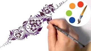 Flower pattern, Cómo dibujar una flor de adorno, Цветочный орнамент, irishkalia