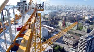 Potain Kranmontage Genf Geneve Potain Crane errection at Geneva