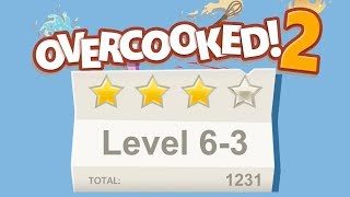 Overcooked 2. Level 6-3. 4 stars. 2 player Co-op