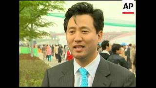 South Korea holds high-wire walking competition across Seoul river