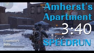 The Division - Amherst's Apartment Legendary Solo 03:40WR [PC#1.8.1] WithOut Hunter