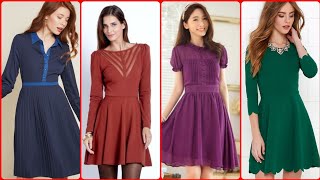 Most Stylish Beautiful And Outstanding Unique Style Plain ALine /Skater /Mini /Midi Dresses