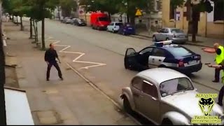 Polish Police Take Down Man Wielding Hammer and Crowbar | Active Self Protection