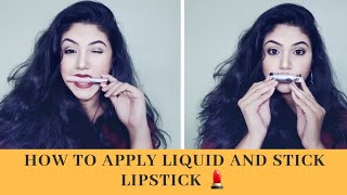 How to apply Lipstick (liquid & stick) like a pro, for beginners | Tips | TBMS Ep.8