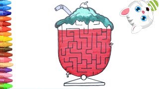 Как нарисовать  Молочный коктейль лабиринт с MiMi | Раскраски детей HD | Рисование и окраска