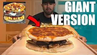 Giant Pizza-Bacon-Burger Challenge - DIY