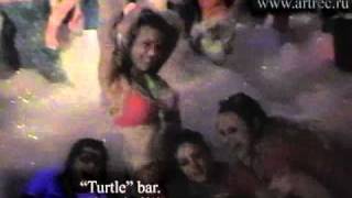 Night in Marmaris, a street of bars, club arena, club turtle, embankment. September 2010