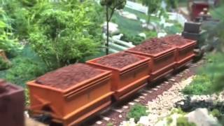 HOn30 FCL&WR railway shay pulls a work train north for trac