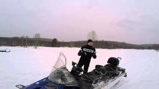 Использование кроссовых перчаток зимой на снегоходе. Use of cross gloves on snowmobile.