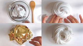 【ASMR】まったりふわもちスライムを作って金箔を混ぜる【音フェチ Slime 슬라임】