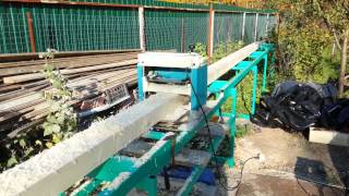 Обработка бруса 6 метров 150X100 мм - самодельный стол с роликами