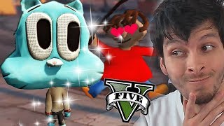 ENCONTRÉ A GUMBALL Y LA NIÑA MENSA SE ENAMORÓ DE ÉL !! (GTA 5 Mods)