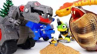 Trux It Up~! Battle Armor Up Ty Rux Defeat Giant Cobra
