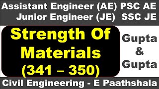 Strength of materials / SOM (341 to 350)  Gupta and gupta | sscje civil engineering | civil mcq ques