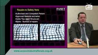 Guidance on safety nets - maintenance and test requirements. The critical points. FASET