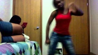 Stacey Williams dancing and having fun to the music that was played for her